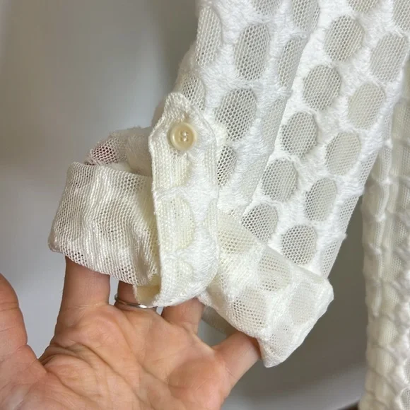 Akris Punto White Textured Top - Picture 3 of 6